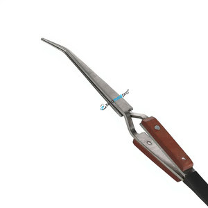 Grounded Reverse Cross Lock Tweezers Stainless Steel <b>Precision</b> <b>Tool</b> for Permanent Jewelry Welding Necklace Chain Soldering Light - Product Image 2