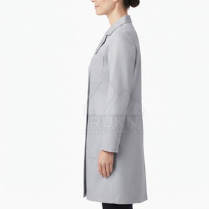Bata de Laboratorio de Punto 100% Algodón, Manga Larga, Uniforme Médico con Bolsillos para Enfermeras y Estudiantes, Superventas - Product Image 3