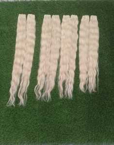 Extensiones de cabello de onda recta sedosa brasileña Premium rubia trama Remy virgen cruda de alta calidad directamente del sur de la India - Product Image 5