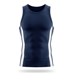 Débardeur d'été pour homme, coupe ajustée, couleur unie, en polyester, imprimé, pour fitness, sport, course à pied, grande taille, style décontracté - Product Image 1