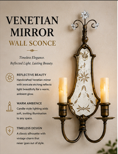 Applique murale traditionnelle en métal avec plaque arrière miroir et porte-bougie, luminaire décoratif suspendu - Product Image 6