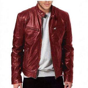 Chaqueta de Motocicleta de Invierno para Hombre, de Cuero PU, Ajustada, Resistente al Viento, Ecológica, Personalizada, Proveedor de Fábrica OEM - Product Image 6