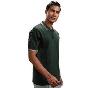 Alta calidad de negocios personalizados Casual hombres de punto Terry sólido para 100% algodón camisa manga corta - Product Image 3