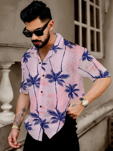 Chemise Hawaïenne Homme Manches Courtes Imprimé Tropical Décontractée Boutonnée Plage Été Haut Coloré à Motifs Floraux Prix Abordable Vente en Gros - Product Image 6