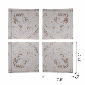 S/4 pannelli quadrati in legno invecchiato 17.5x17.5 pollici per l'arredamento della casa - Product Image 1
