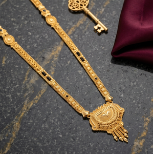 Collar con Colgante Divyoro Clásico de Aleación de Cobre Chapado en Oro de 24K, Diseño de Borla para Mujer, Joyería Hindú Mangalsutra de Orissa - Product Image 2