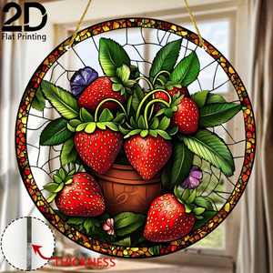 CIFbuy Decorazione Sospesa in Acrilico a Forma di Fragola, Arte Unica da Parete o Finestra, Ornamento da Giardino, Frutto Artificiale Colorato, Regalo per Amanti della Natura - Product Image 5
