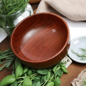 Bol de service en bois avec finition huile naturelle, finition cire d'abeille, finition polie, finition lisse - Product Image 3