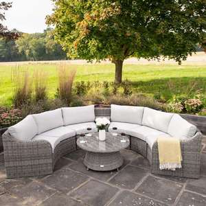 Juego de Sofás Curvos Modernos de Lujo para Exteriores, Muebles de Ratán PE Premium para Jardín, Piscina, Villa y Patio - Product Image 2