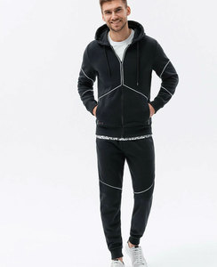 Conjunto de chándal transpirable de algodón con cremallera para hombre de fabricante personalizado, sudaderas con capucha desteñidas al sol, holgadas, de rizo francés, con estampado acampanado de invierno - Product Image 3