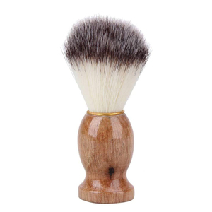 Brosse à raser pour homme la plus vendue, manche en bois, portable, pour salon, poils synthétiques, brosse de nettoyage visage et cou - Product Image 2