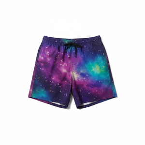 Men's Galaxy Print Quick Dry Board <b>Shorts</b> Drawstring Mid Waist Casual Swimwear with Pockets - Product Image 1