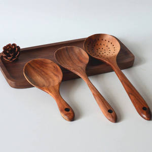 Ensemble de spatules en bois, 2 pièces, ustensiles de cuisine en teck faits à la main, outils de cuisine antiadhésifs, sans danger pour les aliments - Product Image 5