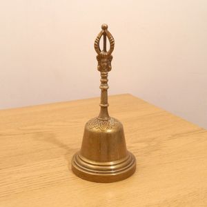 Campana de mano de latón de estilo antiguo de calidad superior y exquisita, con mango de metal, para profesores, decoración del hogar y colecciones clásicas. - Product Image 1