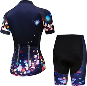 Conjunto de Jersey de Ciclismo para Mujer Weir, Manga Corta, Estampado Galáctico, Ropa de Ciclismo Transpirable con Pantalones Cortos Acolchados - Product Image 2