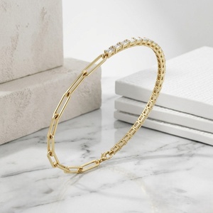 2.60CTW Emerald Bar-<b>Set</b> Diamond Tennis Bracelet - Product Image 2