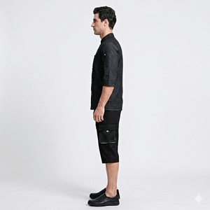 Tablier confortable et respirant en polyester/coton, design dos croisé pour une mobilité totale des hommes. Pour les boulangers attachés à la simplicité et à la fonctionnalité - Product Image 4