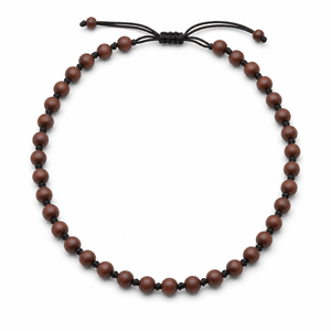 Collier en perles d'onyx noir et œil de tigre, perles rondes noires mates de 10 mm, accents bruns polis, fermoir en acier inoxydable - Product Image 5
