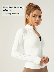 Fashion Yoga <b>Jacket</b> Womens Slim Athletic <b>Workout</b> Fitness Running <b>Jacket</b> Premium Activewear Custom Logo OEM ODM Private Label Who - Product Image 3
