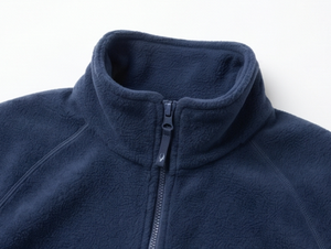<b>Men's</b> <b>Navy</b> <b>Fleece</b> Jacket Full Zip Stand Collar Casual Outerwear Breathable Knitted Polyester Autumn Wear Regular Fit - Product Image 4
