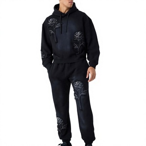 Hoodie, <b>Sweatpants</b>, Jogger Sets, Cargo Pants, Tracksuits Pullover Sweatshirt Set 100% Fleece Cotton <b>Oversized</b> Men Track Suit - Product Image 1
