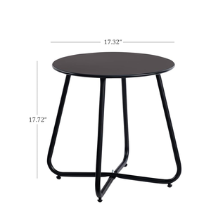 Modern Steel Round Coffee <b>Table</b> for Outdoor Patio, Balcony and Garden, Weather Resistant Side <b>Table</b> for Hotel and Resort - Product Image 4