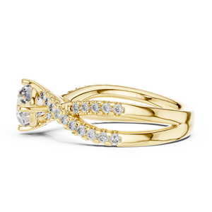 Anillo Solitario Elegante con Diamante Redondo de 1 Quilate Cultivado en Laboratorio, Engastado en Oro Amarillo de 18 Quilates, para Bodas, Compromisos, Fiestas, Uso Diario y de Oficina - Product Image 3
