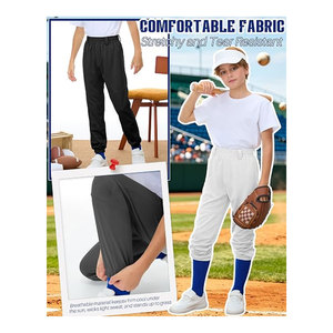 Boys Baseball Pants Youth Softball Pants with Pockets Kids Fast Pitch Baseball Practice Trousers Durable <b>Athletic</b> Sports Uniform - Product Image 2