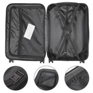 Set di Valigie Trolley 3 in 1 in ABS e Alluminio, 20"/24"/28", Rosso Vino, Leggero, 4 Ruote - Product Image 5