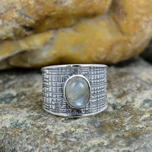 Labradorite <b>Ring</b> 925 Sterling <b>Silver</b> <b>Adjustable</b> Wide Band Jewellery Gift/ <b>Silver</b> <b>Ring</b> Gift For Her - Product Image 5