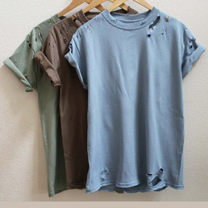 Camiseta Casual de Manga Corta para Hombre, Cuello Redondo, Estilo Urbano, 100% Algodón, Color Sólido, Corte Holgado y Largo - Product Image 6