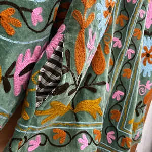 Chaqueta Bohemia de Algodón y Terciopelo con Bordado Suzani, Estilo Indio, Unisex, para Mujer, Otoño-Invierno, Manga Larga, Resistente al Viento, Transpirable, Venta al Por Mayor - Product Image 2