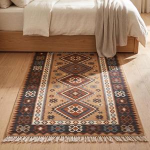 Tapis moderne en laine bouclée tissé à la main - Couleur unie, antidérapant, avec support en toile de coton - Poils moyens, pour usage domestique et commercial - Product Image 3