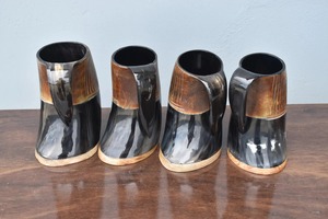 Mug en corne naturelle fait main, tasse à boire haut de gamme pour bière, hydromel, bière artisanale et whisky, au meilleur prix - Product Image 5