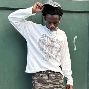 <b>Men</b> Cotton OEM Unisex Oversized 100% Cotton Round Neck <b>t</b> <b>Shirts</b> Custom Screen Printed <b>Men</b> <b>Long</b> Sleeve <b>t</b> <b>Shirt</b> Manufacturer - Product Image 2