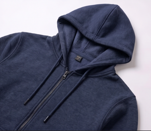 Men's <b>Full</b> <b>Zip</b> <b>Hoodie</b> Cotton Fleece Sweatshirt Regular Fit Solid Color Casual Hooded Long Sleeve With Pockets Autumn Wear - Product Image 3