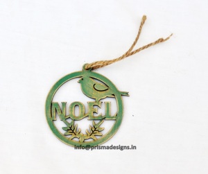 เครื่องประดับตกแต่งต้นคริสต์มาสรูปนก NOEL ทำจากไม้สไตล์วินเทจสีเขียว สำหรับแขวนประดับตกแต่งคริสต์มาส ขายส่ง - Product Image 1