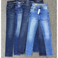 Jeans en denim droits taille mi-haute pour femme, personnalisés OEM, respirants, écologiques, décontractés, couleur foncée, lot de stock d'usine, vente en gros