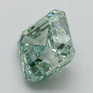 Diamant de laboratoire certifié IGI, pureté VS1, pierre libre pour la création de bagues de fiançailles sur mesure, taille Asscher, vert intense fantaisie - Product Image 3