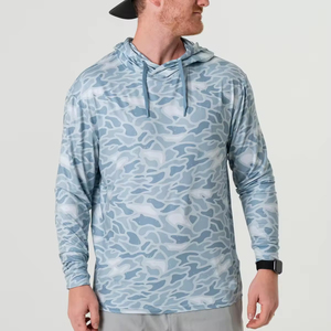Chemise de pêche à capuche pour homme avec protection solaire UPF50+, tissu respirant et masque intégré pour un confort optimal en extérieur - Product Image 1