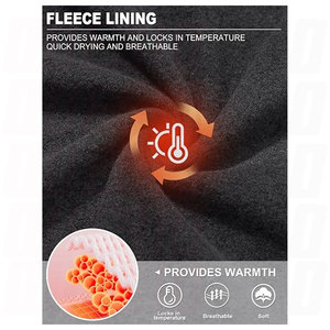 Chemises de golf à manches longues pour hommes, col zippé, doublées en polaire, chaudes, performantes, respirantes et anti-transpiration - Product Image 5