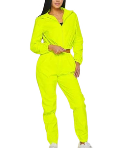 Ofertas Destacadas: Conjunto Deportivo de 2 Piezas para Mujer, Chaqueta Cortavientos de Invierno, Ligero, Corte Regular, Transpirable, Poliéster/Algodón - Product Image 1