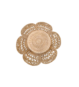 Round Classic Eco-Friendly Seagrass Placemat <b>Cup</b> <b>Mat</b> Set with Natural Braid Design Water Hyacinth Material Vietnam Crafted - Product Image 2