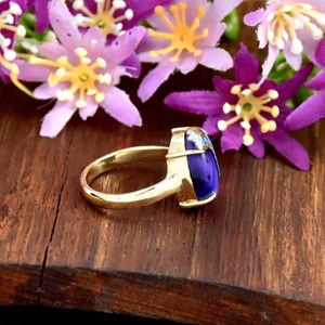 Anillo de Plata de Ley 925 con Turquesa Ostra y Cobre, Hecho a Mano, con Baño de Oro Vermeil de 18K, Joyería Boho, Regalo para Mujer - Product Image 4