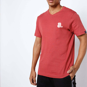 T-shirts pour hommes à col en V, unis, respirants, à séchage rapide, manches courtes, en coton/fibre de bambou, grandes tailles, logo personnalisable sur le devant, décontractés - Product Image 5