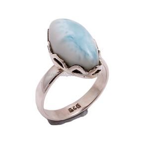 Bague larimar en argent 925 faite à la main, bijoux indiens pour filles, vente en gros, bagues en argent sterling, bijoux de mariage sur mesure - Product Image 1