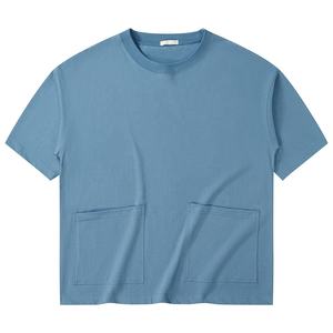 Camiseta de 275 GSM 100% Algodón con Dobladillo Acanalado y Manga Corta, Impresión de Logotipo Personalizado Bajo Demanda, con Bolsillo, para Hombre y Mujer, Estilo Urbano - Product Image 5