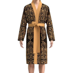 Peignoir de luxe en satin de soie épais pour homme, imprimé, respirant, pour toutes les saisons, tenue décontractée, spa, logo personnalisé, vente en gros - Product Image 1