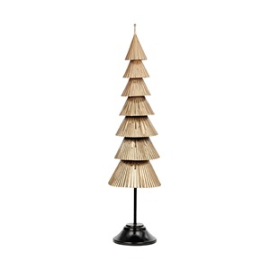 Metal Christmas <b>Tree</b> Decor <b>with</b> Star Topper Gold and Silver Finish Tabletop Indoor Ornament Display Pine Design - Product Image 4