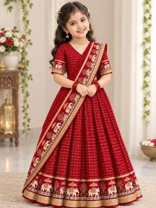 Magnifique Lehenga Choli en coton traditionnel pour demoiselles d'honneur, imprimé numérique, broderie, pour mariages et fêtes, robe de soirée - Product Image 1